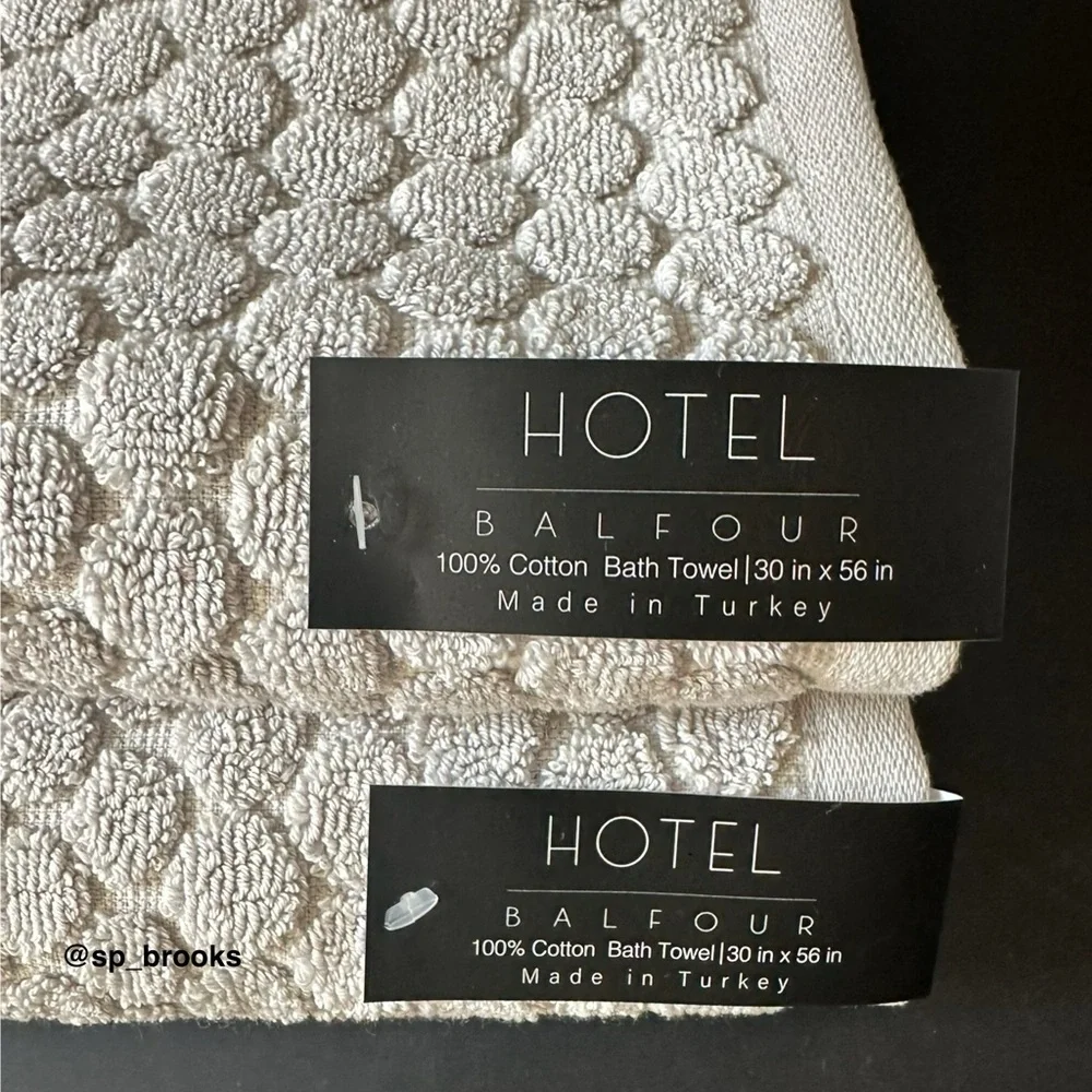 🎁2PC Hotel Balfour Bath Towels - Gray Dotted Soft 100% Turkish Cotton